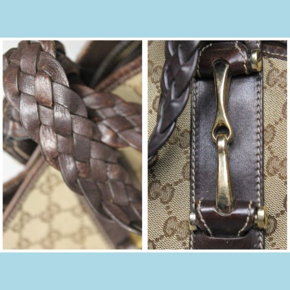 GUCCI Sukey Tote Handbag Bag Purse Guccissima Logo Italy Monogram Vintage Braid - Picture 11 of 12